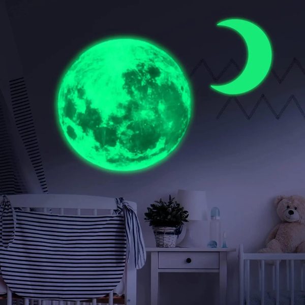 Fluorescent Moon Wall Stickers Glow In The Dark