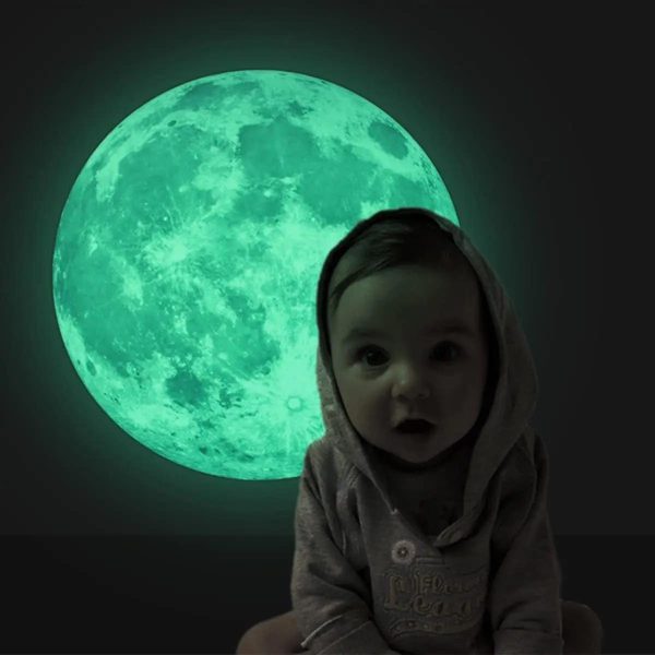 Fluorescent Moon Wall Stickers Glow In The Dark